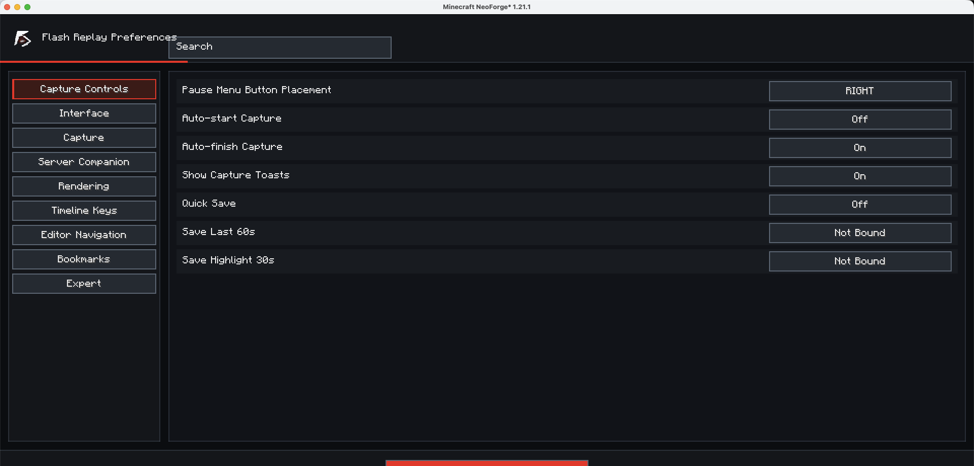 Real Flash Replay Options screenshot with recording settings