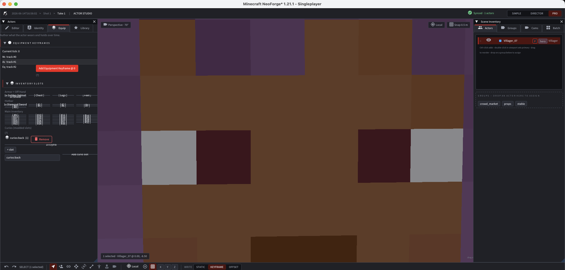 Real Flash Replay Actor Studio screenshot with actor equipment panel