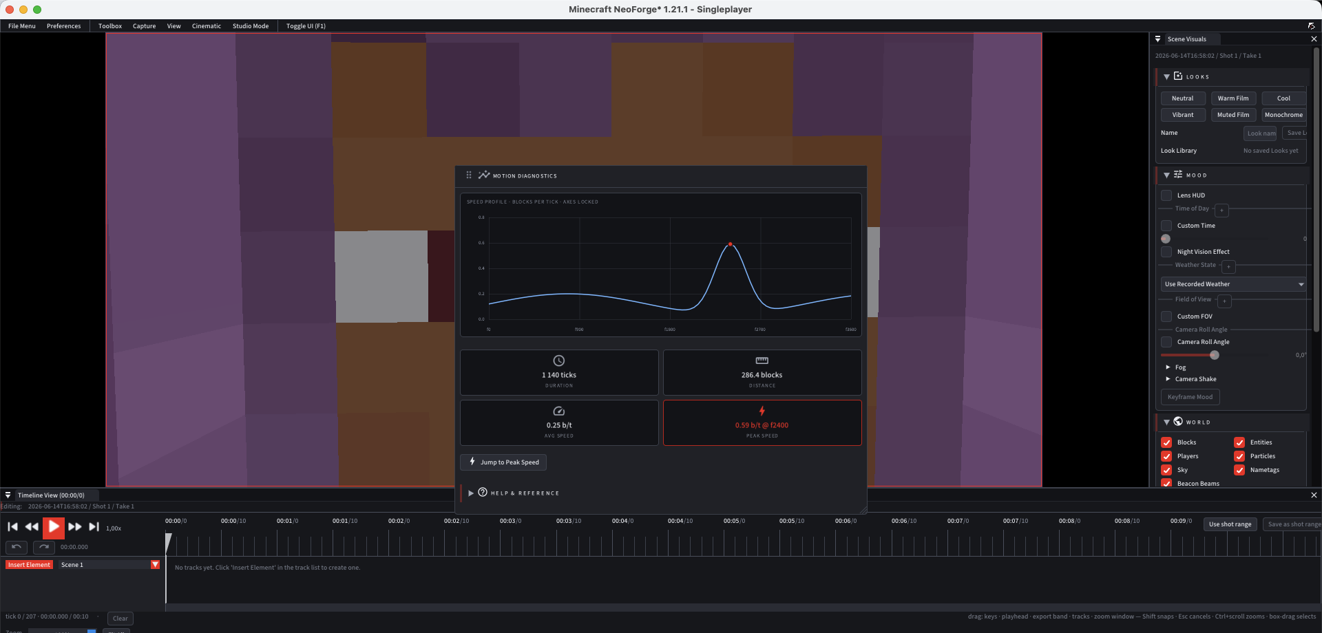 Real Flash Replay cinematic metrics screenshot with motion diagnostics