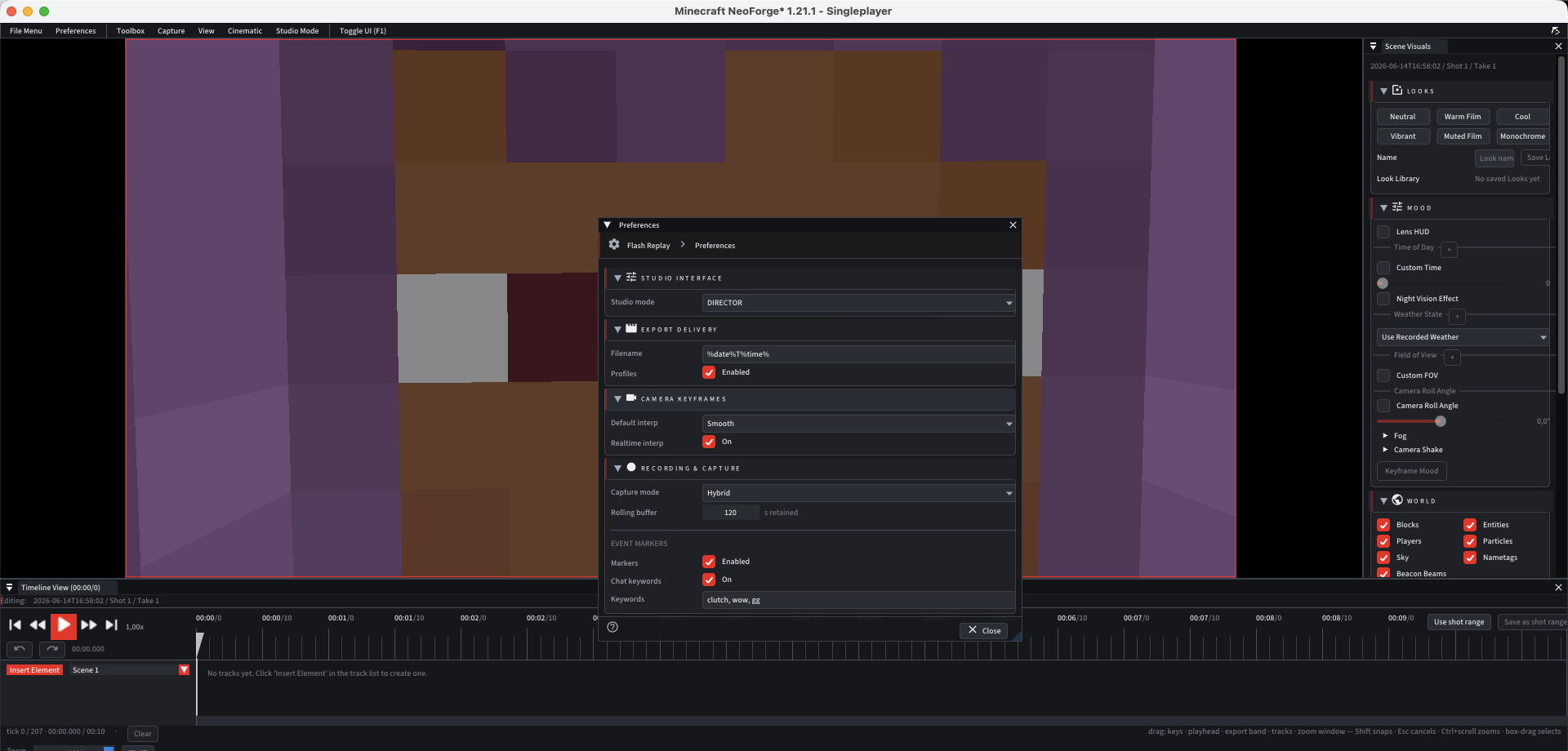 Real Flash Replay Preferences screenshot with studio mode and capture settings
